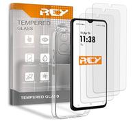 REY Pack 3X Pellicola salvaschermo e Cover per ZTE Blade A56, Vetro temperato e Silicone TPU ad Alta Resistenza