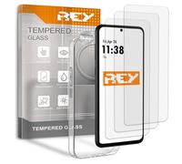 REY Pack 3X Pellicola salvaschermo e Cover per ZTE Nubia Focus 5G, Vetro temperato e Silicone TPU ad Alta Resistenza