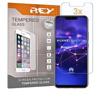 REY Pack 3X Pellicola salvaschermo per Huawei Mate 20 Lite, Vetro temperato, di qualità Premium