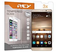 REY Pack 3X Pellicola salvaschermo per Huawei Mate 9, Vetro temperato, di qualità Premium