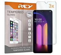 REY Pack 3X Pellicola salvaschermo per LG V60 THINQ 5G, Vetro temperato, di qualità Premium