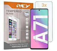 REY Pack 3X Pellicola salvaschermo per Samsung Galaxy A71, Vetro temperato, di qualità Premium