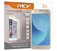 REY Pack 3X Pellicola salvaschermo per Samsung Galaxy J3 2017, Vetro temperato, di qualità Premium