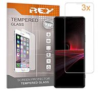 REY Pack 3X Pellicola salvaschermo per Sony Xperia 1 III, Vetro temperato, di qualità Premium
