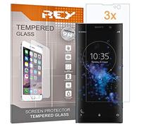 REY Pack 3X Pellicola salvaschermo per Sony Xperia XA2 Plus - XA2+, Vetro temperato, di qualità Premium