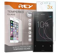 REY Pack 3X Pellicola salvaschermo per Sony Xperia XZ1 Compact, Vetro temperato, di qualità Premium