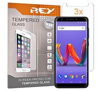 REY Pack 3x Pellicola salvaschermo per WIKO HARRY 2, Vetro temperato, di qualità Premium