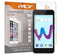 REY Pack 3X Pellicola salvaschermo per WIKO Sunny 3, Pellicole salvaschermo Vetro Temperato 9H+, di qualità Premium