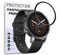 REY Pellicola salvaschermo 3D per MOBVOI Tic Watch E3, Nero, Vetro temperato, Copertura Completa, Pellicola Protettiva Protezione Schermo, 3D / 4D / 5D