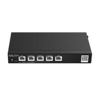 Router cablato Ruijie Networks Desktop 5-port full gigabit router, providing one WAN port, LAN and three LAN/WAN ports; supporting four PoE/PoE+ interfaces maximum 60 W PoE power; recommended concurre