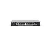 9-Port Gigabit Smart POE Switch 9 Gigabit RJ45 Ports including 8 PoE/POE Ports 120W PoE power budget Desktop Steel Case