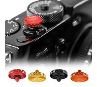 REYGEAK 4 pezzi grilletto concavo in lega di alluminio, pulsante di scatto morbido per Leica, per Fujifilm X100VI X-T30 X-T20 X-T10 X-T5 X-T4 X-T3 X-PRO ((4 pezzi (rosso/marrone/arancione/nero))