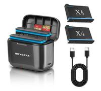REYGEAK Batteria al litio ricaricabile per Insta-360 X4, 2 batterie da 2500 mAh ad alte prestazioni con caricatore per insta-360 X4 (caricatore + 2 batterie)