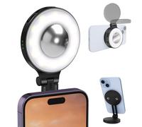 REYGEAK Luce LED Portatile per Selfie con Magnete MagSafe, Luce Fill-in per iPhone con Vite 1/4" e 3 Modalità per Selfie/Vlog/Videochiamate (Nero)