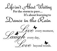 REYIN-CHHN 2 fogli di adesivi in vinile con scritta "Live Every Moment Laugh Every Day Love Beyond Words", adesivi da parete motivazionali a forma di farfalla, per decorare la casa