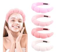 REYIN-CHHN 4 PCS Spa Fascia Rosa Skincare Fascia Trucco Fascia Viso Lavaggio Cura della Pelle Trucco Carino Preppy Teen Girl Regali Trendy Stuff Estetica Addio al nubilato Bomboniere San Valentino