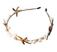 REYIN-CHHN Meerjungfrauen-Stirnband, Perlen-Haarreifen, Hochzeit, Braut-Kopfschmuck, Kopfschmuck, Meerjungfrau-Haarschmuck für Damen, Party, Urlaub