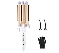 Reyke Piastra Onde Capelli 3 Tubi, Ferro Arricciacapelli 22 mm | Rivestimento in Ceramica, Temperatura Regolabile, per Ricci e Onde, Riscaldamento Rapido, Uso Professionale, 1 Pezzo