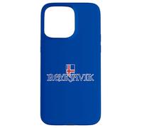 Reykjavik Islanda souvenir tipografia medievale bandiera islandese Custodia per iPhone 15 Pro Max