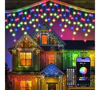 REYLAX Smart Luci Natale Esterno Cascata 10M 299LEDs Impermeabile IP67 Luci Stringa RGB String Lights Telecomando Decorazioni di Halloween e Natale Modalità di Scena Dinamica per Festa Nozze