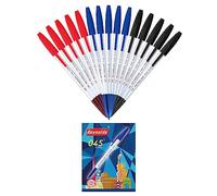 Reynolds Confezione da 15 penne: 5 blu, 5 nere, 5 penne a sfera rosse e leggere con comoda impugnatura per scrivere in modo fluido i cancelleria per scuola e ufficio | 0,7 mm
