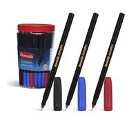 Reynolds Set di penne a sfera Aeroslim, 70 penne (60 blu, 5 nere, 5 rosse) | Penna con comoda impugnatura, penne a sfera per scrivere | Penna per studenti e cancelleria da ufficio | Dimensioni punta