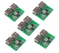 REYOK 5 Pezzi DC-DC Step Down Converter Scheda di Alimentazione Mobile Modulo di Alimentazione per Caricabatterie USB 9 V 12 V 24 V a 5 V Doppia Uscita Scheda USB Buck Voltage 3A 6-26V