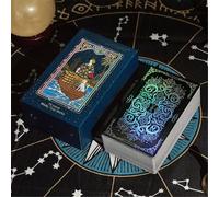 Reyox Mazzo di Carte dei Tarocchi con Guida e Parole Chiave Set di 78 Lucida Tarot in Carta per Principianti, 7x12cm