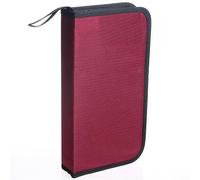 Reyox Porta CD Custodia in Nylon, Arganizer da CD Dvd, Portafogli per Dischi per Viaggi, Casa e Auto Rosso 80 capacità