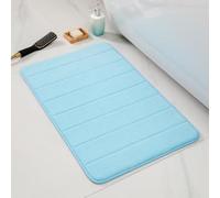 Reyox Tappetino Bagno in Memory Foam, Tappeto Assorbente Antiscivolo per Bagno Ingresso Cucina Soggiorno azzurro 40x60cm
