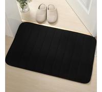 Reyox Tappetino Bagno in Memory Foam, Tappeto Assorbente Antiscivolo per Bagno Ingresso Cucina Soggiorno nero 50x160cm