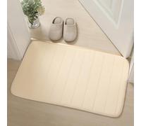 Reyox Tappetino Bagno in Memory Foam, Tappeto Assorbente Antiscivolo per Bagno Ingresso Cucina Soggiorno avorio 30x50cm
