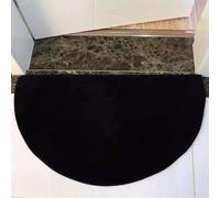Reyox Tappeto Bagno Semicerchio,Tappetino per Il Bagno Antiscivolo, Tappeto Soffice Pelo Corto per Bagno Salotto Camera da Letto Nero 40 x 60 cm