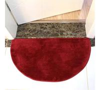 Reyox Tappeto Bagno Semicerchio,Tappetino per Il Bagno Antiscivolo, Tappeto Soffice Pelo Corto per Bagno Salotto Camera da Letto Vino Rosso 40 x 60 cm
