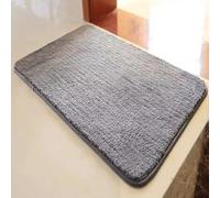 Reyox Tappeto Bagno,Tappetino per Il Bagno Antiscivolo, Tappeto Tinta Unita Soffice Pelo Corto per Bagno Salotto Camera da Letto Grigio Chiaro 80 x 110 cm