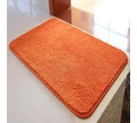 Reyox Tappeto Bagno,Tappetino per Il Bagno Antiscivolo, Tappeto Tinta Unita Soffice Pelo Corto per Bagno Salotto Camera da Letto Arancione 50 x 80 cm