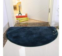 Reyox Tappeto Pelo Antiscivolo Assorbente, Tappeto in Microfibra Semicerchio per Salotto, Camera, Cucina, Bagno blu navy 60x90cm