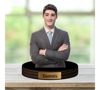 Reyrijf Personalizzato foto statua Segno di placca, foto personalizzata Retro scultura in metallo, acrilico immagine taglio & statua di ricordo di famiglia, ritratto regalo per matrimoni, famiglia