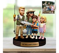 Reyrijf Pesca personalizzata foto Cartone animato acrilico Plaque Sign Desk Decor, Memorie Pesca a tema foto cornice, Fish Memories Picture Frame Decor Regali per per la festa di papà