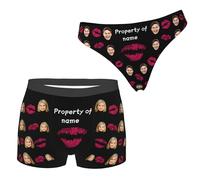 Reyrijf Property of Custom Name Personalizzato Divertente Boxer di San Valentino Photo Boxer Slips Biancheria Intima Regalo per Gli Uomini Lui Amico Uomo
