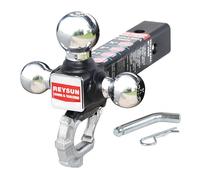 REYSUN Gancio di traino a tre sfere con gancio, gancio di traino tattico, adatto per ricevitore con attacco da 5,1 cm, sicuro con chiusura autobloccante, sfera cromata