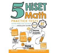 Reza Nazari 5 HiSET Math Practice Tests: Extra Practice to Help Achi (Tascabile)