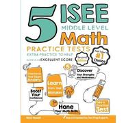 Reza Nazari 5 ISEE Middle Level Math Practice Tests (Tascabile)