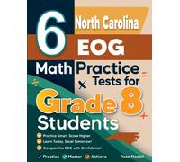 Reza Nazari 6 North Carolina EOG Math Practice Tests for Grade 8 Stu (Tascabile)