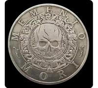 REZAJDUIE Moneta commemorativa Moneta Memento Mori Distintivo di Avvertimento della Morte Cogli l'attimo Moneta Souvenir con Teschio Regalo di Halloween Artigianale Antico