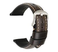 REZERO Cinturino per Orologio, Vera Pelle Bracciale per Orologio, Lunghezza Standard, Vintage in Pelle a Cera d’Olio 5 Colori & 2 Tipi di Chiusuraper Uomo e Donna 18/19/20/21/22/23/24/26mm