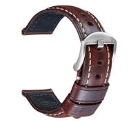REZERO Cinturino per Orologio, Vera Pelle Bracciale per Orologio, Lunghezza Standard, Vintage in Pelle a Cera d’Olio 5 Colori & 2 Tipi di Chiusuraper Uomo e Donna 18/19/20/21/22/23/24/26mm