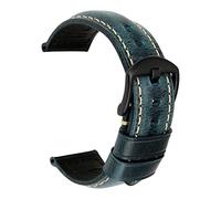 REZERO Cinturino per Orologio, Vera Pelle Bracciale per Orologio, Lunghezza Standard, Vintage in Pelle a Cera d’Olio 5 Colori & 2 Tipi di Chiusuraper Uomo e Donna 18/19/20/21/22/23/24/26mm