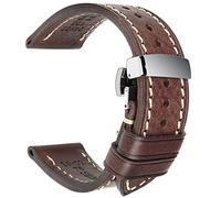 REZERO Cinturino Vera Pelle, Bracciale Orologio Fatto a Mano, Cinghie per Orologio in Pelle Vegetale Cerata ad Olio, Fasce per Orologi per Uomo, Donna 18mm, 19mm, 20mm, 21mm, 22mm, 23mm, 24mm, 26mm