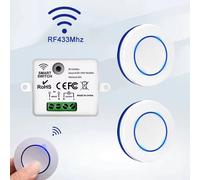 RF 433 MHz Interruttore della luce del telecomando senza fili 220 V 110 V 10A Ricevitore del relè Mini pulsante rotondo Interruttore del pannello a parete per la lampada a LED